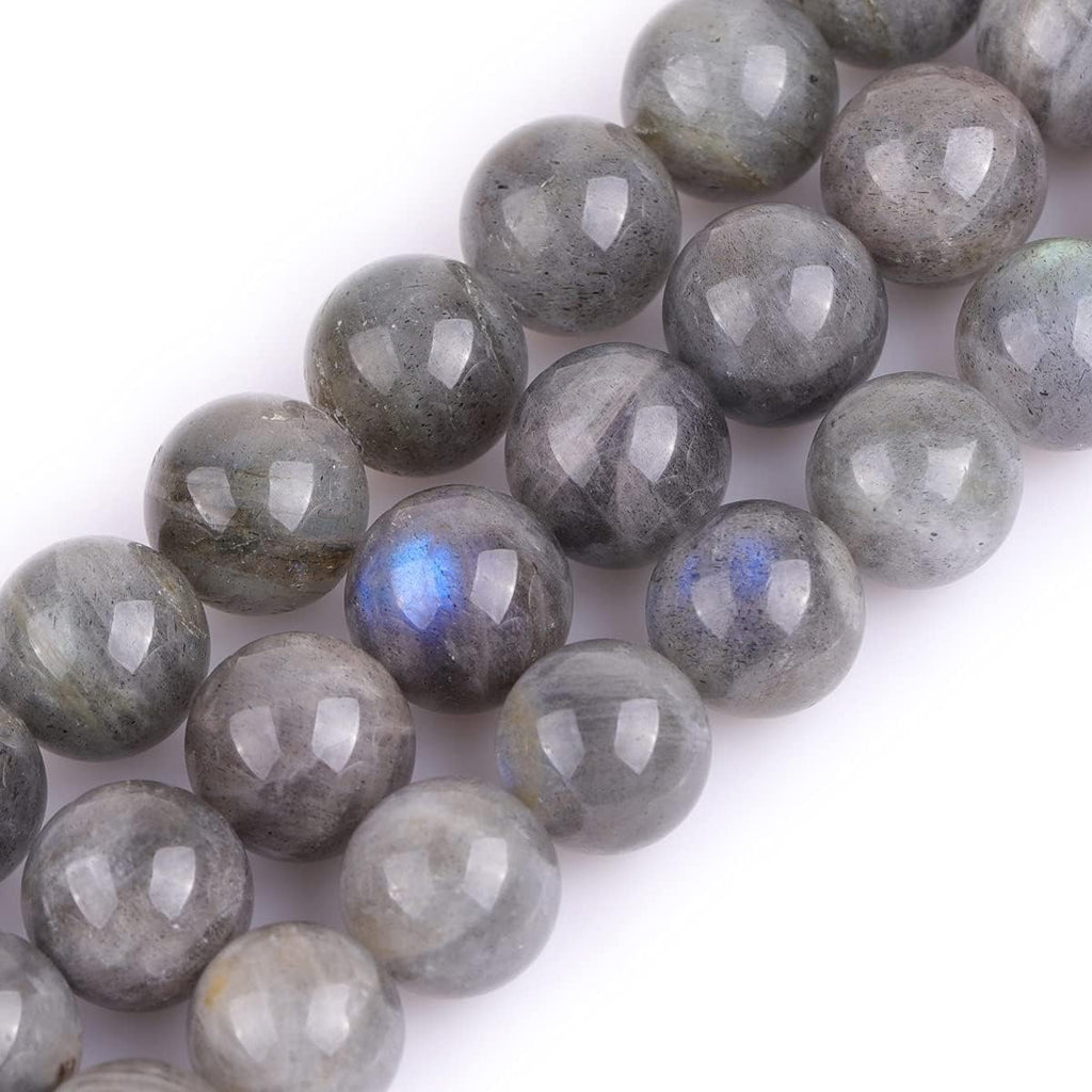 GEM-Inside Labradorite Gemstone Loose Beads Natural 12mm Round Crystal Energy Stone Power for Jewelry Making 15"