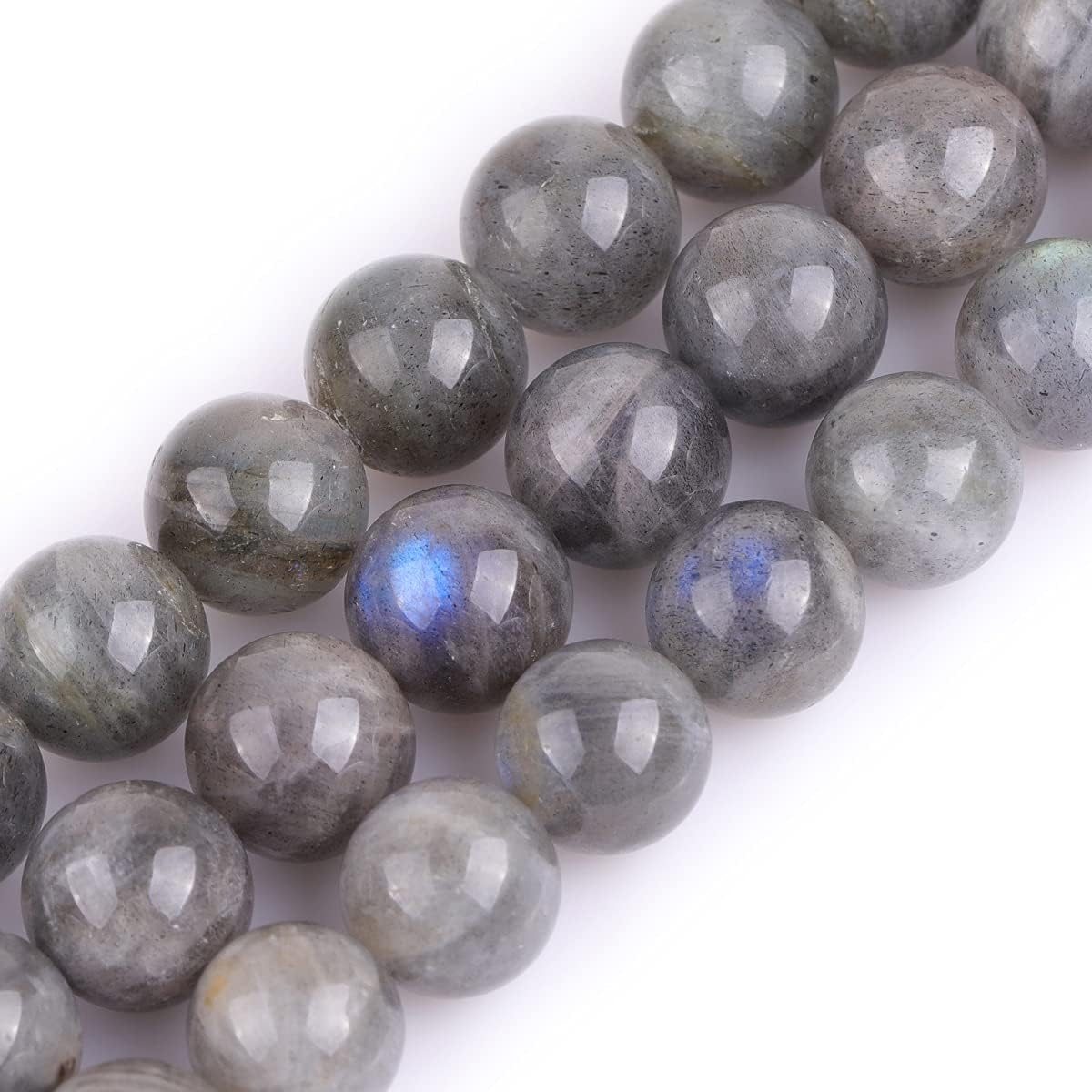 GEM-Inside Labradorite Gemstone Loose Beads Natural 12mm Round Crystal Energy Stone Power for Jewelry Making 15"