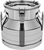 Stainless Steel Milk Can, 12L/3.17Gal Milk Bucket Wine Pail Bucket Portable Drink Container Anti-Leak Liquid Storage Container with Tight Lid and Handle for Milk Wine Oil