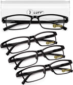 LUFF 4Pcs Anti-Blue-ray Reading Glasses Portable Ultra-Light Readers(1.25X)