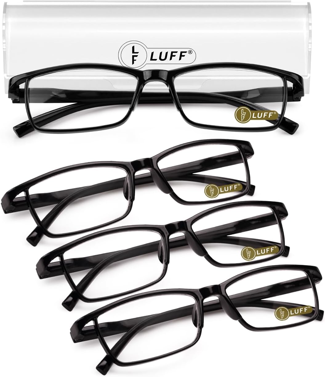 LUFF 4Pcs Anti-Blue-ray Reading Glasses Portable Ultra-Light Readers(1.25X)