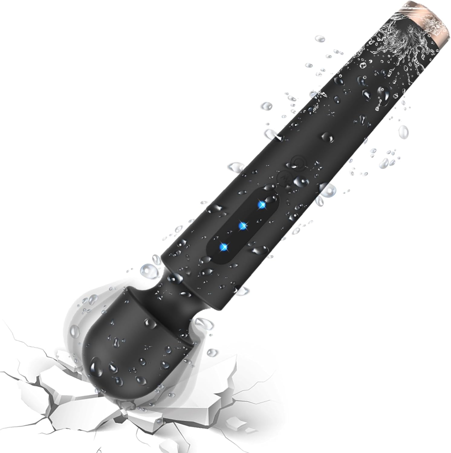 New Upgraded Handheld Memory Function Cordless Portable Full Body Relaxation Tool Waterproof Quiet Muscle Deep Tissue Home Work Out Use Relieve Fatigue Pain Silicone Healthy Harmless - Black