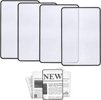 4Pcs Page Magnifying Sheet 3X Lightweight Flat Optical Plastic Fresnel Lens Page Magnifier for Reading for The Elderly and Shortsighted Reading Small Prints, Maps, Books, Bible, Newspaper, etc