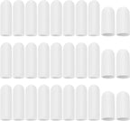 Frienda 30 Pieces Gel Finger Protector Cots Silicone Cover Cap Sleeves for Finger Cracking Trigger Support(White)
