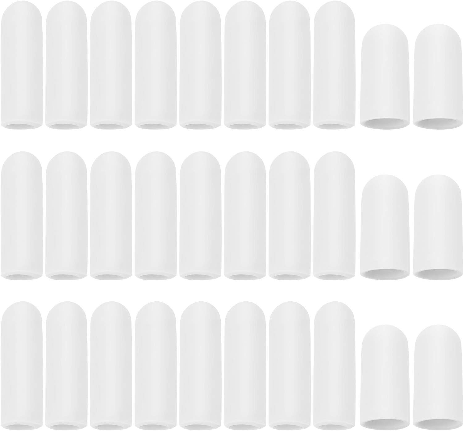 Frienda 30 Pieces Gel Finger Protector Cots Silicone Cover Cap Sleeves for Finger Cracking Trigger Support(White)
