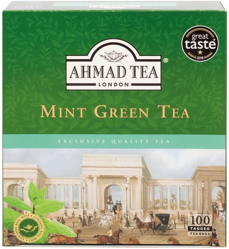 Ahmad Tea Mint Green Tea Teabags, 100 ct - Caffeinated and Sugar-Free