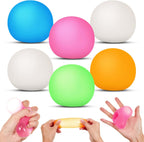 6 Pack Stress Ball for Kids Adults, Slow Rising Sugar Ball Fidget Stress Relief Relaxing Sensory Squeeze Fidget Toy Stretchy 2.4 Inch for Exercise Classroom Prize Party Favors Gift