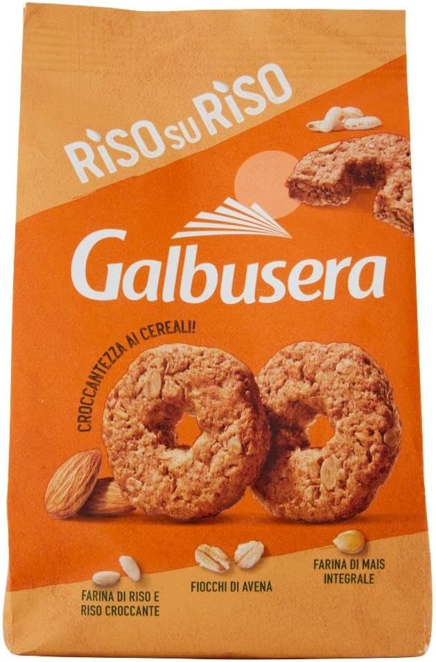 Galbusera Riso su Riso Biscuit with Cereal, Rice and Fruit - 6 x 40 - Total 240gr