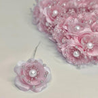 JenlyFavors Organza and Satin Flower with Pearl Spray Pink(72 Flowers)