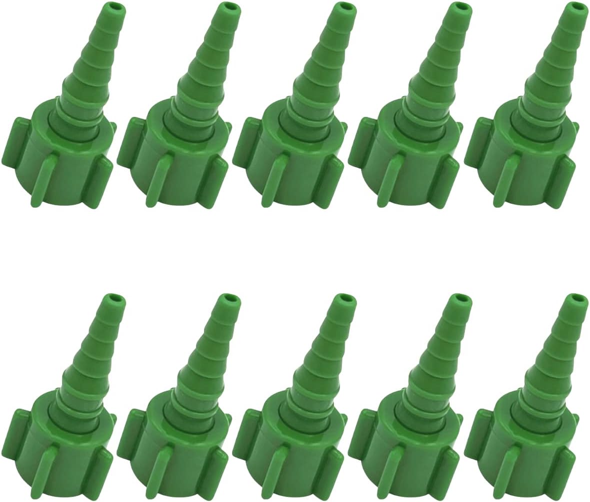 ResOne Swivel Nipple Nut Oxygen Tubing Connector, 10‑Pack – Christmas Tree Barb O2 Hose Adapter with Threaded Swivel Nut, Leak‑Resistant Oxygen Tubing Coupler