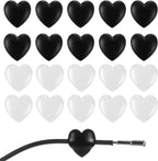 10 Pairs Heart Eyeglass Ear Grip Silicone Anti Slip Eyewear Retainer Eyeglasses Stopper for Ear Hooks Holder Soft Sunglasses Temple Tips Stopper for Adults (Black, Clear)