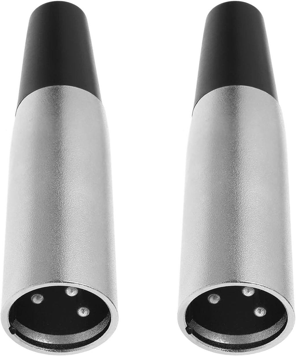 2PCS 3 Pin XLR Plugs Mobility Scooter Power Connector for 12V 24V Battery Chargers XLR Male Connector Metal Case with Cable Protector Jack Plug Adapter