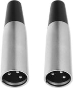 2PCS 3 Pin XLR Plugs Mobility Scooter Power Connector for 12V 24V Battery Chargers XLR Male Connector Metal Case with Cable Protector Jack Plug Adapter