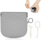 Silicone Retainer Case, Portable Braces Case with Vent Holes, Slim Portable Orthodontic Dental Retainer Box for Women Men Kids Travel, Suitable for Aligner, Denture, Mouth Guard, Grey
