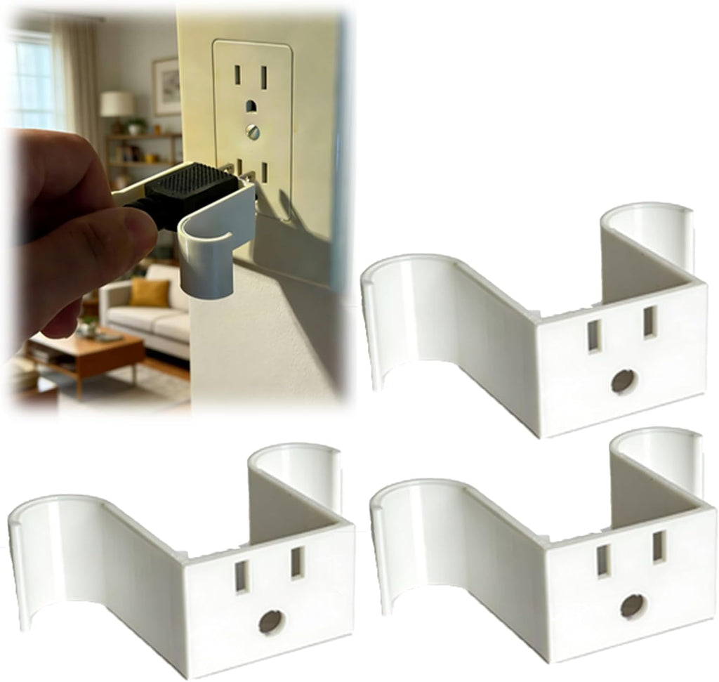 Grounded Plug Puller – Easy Plug Extraction Tool with Finger Grip, Compatible with Grounded Power Plugs 3Pcs (White)