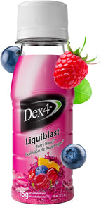 Dex4 Liquiblast Liquid Glucose, 15g Fast-Acting Pre-Measured Glucose, 6-Pack of 2oz Bottles, Fat-Free, Gluten-Free, Berry Burst