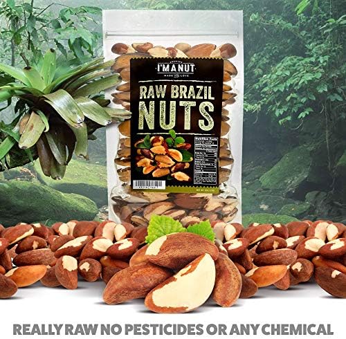 Premium Wild Harvested Raw Brazil Nuts, (8oz) - High Selenium, Batch Tested Peanut & Gluten Free, Non-GMO, Kosher, Resealable Bag