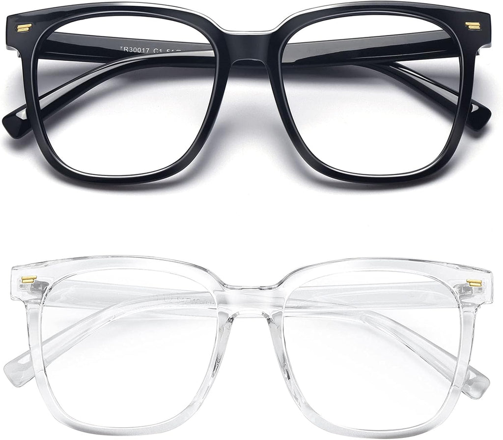 PANNER Oversized Square Blue Light Blocking Glasses for Women Men Anti Glare Reduce Eyestrain Computer Glasses