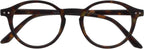 OPULIZE REY Reading Glasses for Women Men, Retro Round Frame with Spring Hinges, Matte Brown Tortoiseshell +1.50 (Pack of 1)