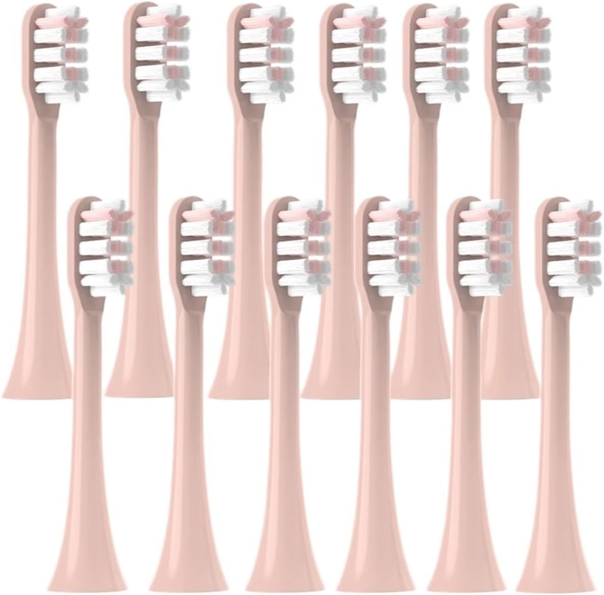 Replacement Brush Heads 12 PCS,Compatible for SOOCAS X3/X3U/X5 Soft Sonic Colorful Toothbrush Clean Brush Vacuum Bristle Nozzles(12Pink)