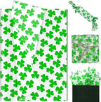 WGOCAUK 60 Sheets Shamrock Tissue Paper, 20'' x 14'' Shamrock Pattern Gift Wrapping Tissue for St. Patrick's Day Party Favors Irish Gift Bag Decor (A)