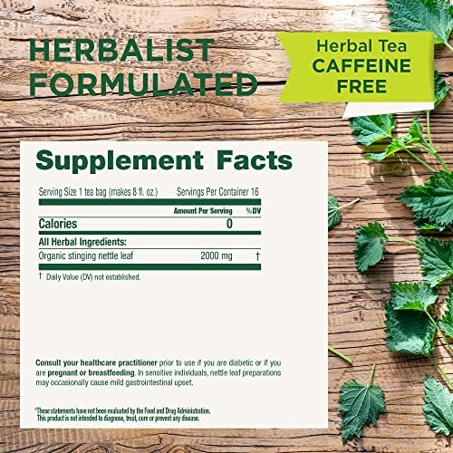 Traditional Medicinals Organic Nettle Herbal Leaf Tea, 16 Tea Bags (Pack of 6)