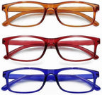 3 Pack Reading Glasses Blue Light Blocking,Reading Glasses for Women Men,Anti UV/Glare Filter Lightweight Eyeglasses