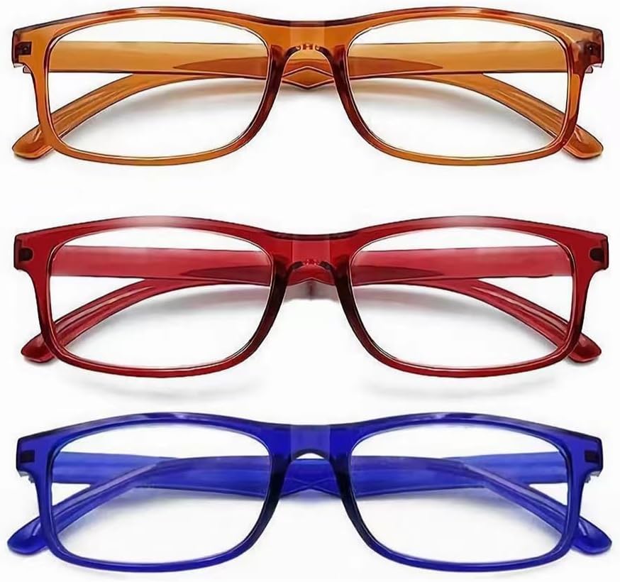 3 Pack Reading Glasses Blue Light Blocking,Reading Glasses for Women Men,Anti UV/Glare Filter Lightweight Eyeglasses