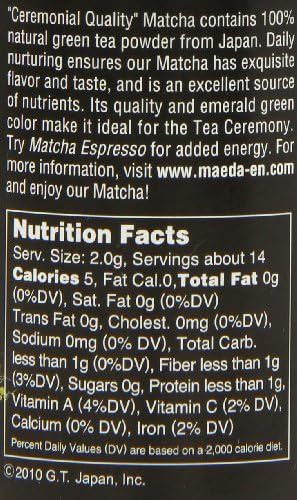 Maeda-En Matcha Ceremonial Quality Green Tea Powder, 1-Ounce