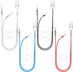 Set of 4 Hearing Aid Clips, Adjustable Hearing Aid Lanyard Anti-Lost BTE Clip String with 12 Pairs Silicone Loops, Hearing Protection Accessories for Adults & Kids, Binaural, 4 Colors