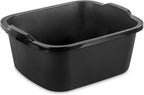 18 Qt. Dishpan, Multi-Purpose Plastic Wash Tub, Kitchen, Sink, Black