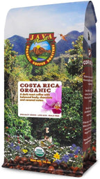 Low Acid Organic Coffee – Whole Bean, Mold-Free & Stomach Friendly by Java Planet, Costa Rican Single Origin Coffee, Dark Roast, Smooth Full Flavored, 1LB Bag