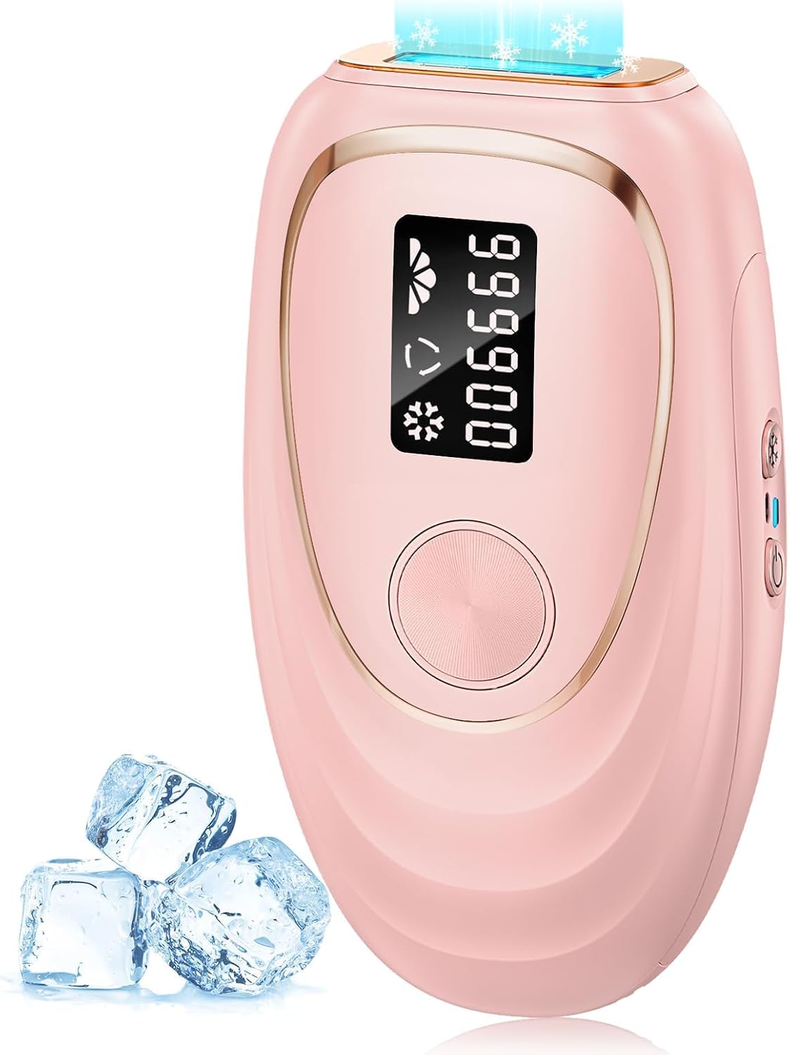 IPL Laser Hair Removal Device for Women & Men - Home 45°F Ice-Cooling Contact for Painless & Long-Lasting Results, 86% Hair Reduction in 3 Weeks for Full Body & Bikini Line, Hot Pink