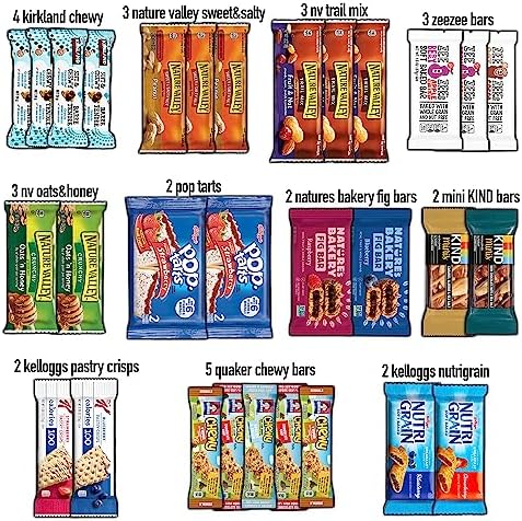 CRAVEBOX Deluxe Breakfast Bars Mix (30ct) - Easter Healthy Snacks to Go, Granola Cereal Nutrition Healthy Bar Mix Assortment Variety Pack, Snacks Gift Care Package for Office or Home College Back to School