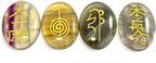 Jet Usui Reiki Healing Set Chakra Balancing Meditation Gemstone Spiritual Energized Positive (Multi Flourite)
