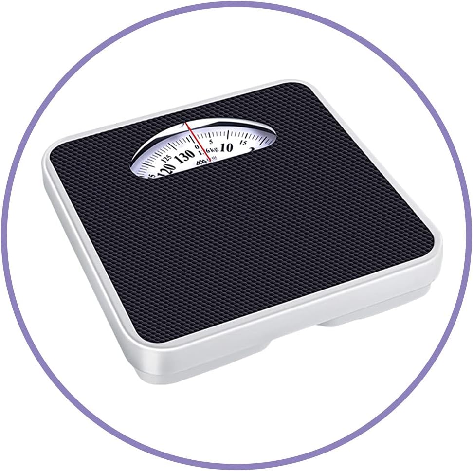 JWW Bathroom Scale Analog Rotating Dial, Mechanical Floor Scale 300 LB Capacity Health Scales for Body Weight, Anti-Slip Surface