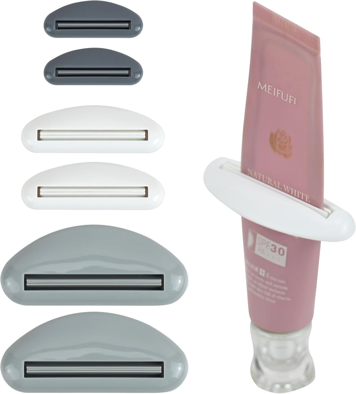 EIKS 6 Sets Tube Squeezer Clip for Toothpaste, Hand Cream, Paint Tube, Cosmetics, Easy Press & Reduces Waste