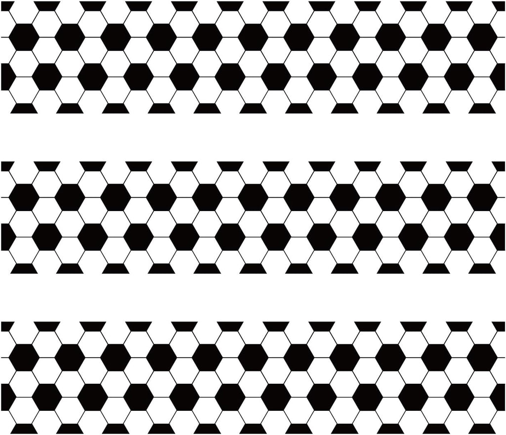 3pcs Soccer Theme Edible Cake Borders Strips, Football Print Pre-Cut Glutinous Rice Paper Birthday Cake Decorations for Soccer Theme Birthday Party Decor Supplies