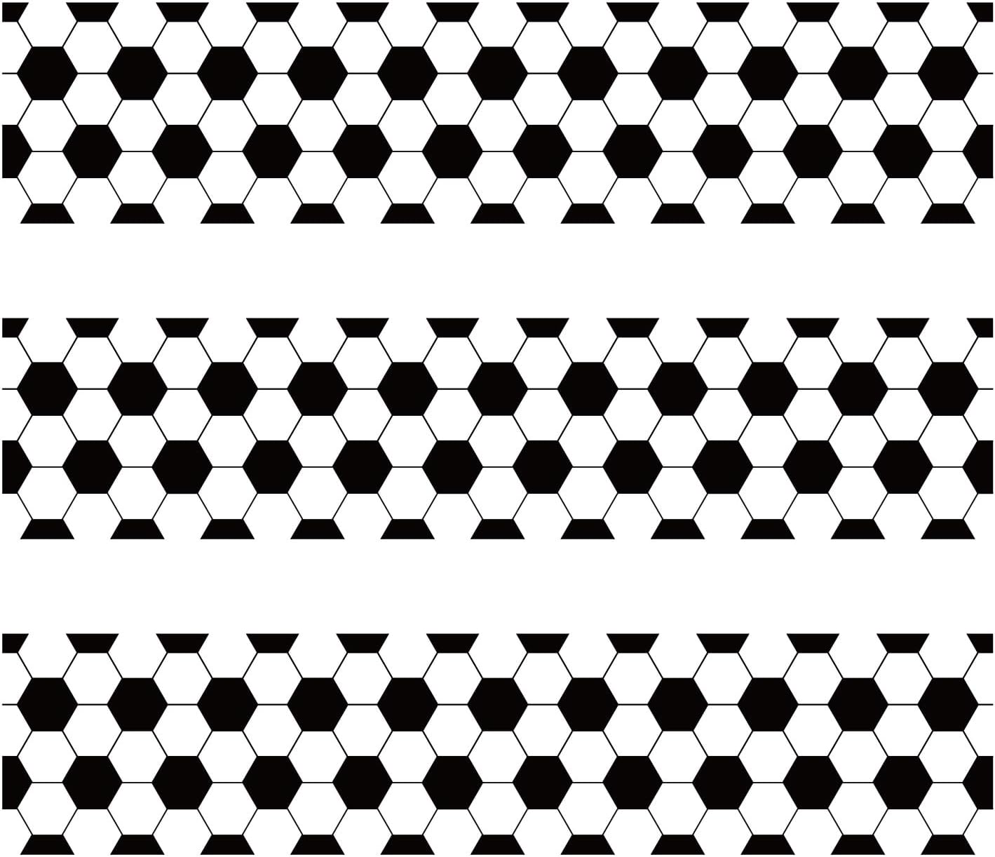 3pcs Soccer Theme Edible Cake Borders Strips, Football Print Pre-Cut Glutinous Rice Paper Birthday Cake Decorations for Soccer Theme Birthday Party Decor Supplies