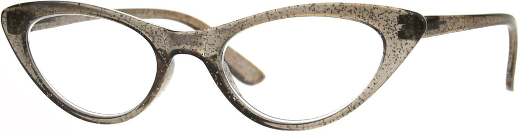 Womens Cat Eye Plastic Glitter Frame Reading Glasses