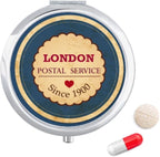 Love UK London Britian England Stamp Pill Case Pocket Medicine Storage Box Container Dispenser