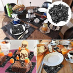 Halloween Spiderweb Paper Napkins, 24 Pcs Black Spider Web Disposable Hand Towels, 6.7x6.7 Inch, Halloween Dinner Party Supplies
