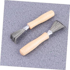 FRCOLOR 2pcs Comb Cleaning Claws Ergonomic Hair Brush Cleaning Tool Wooden Handle for Easy Hair Removal Home and Salon Use Random Color Handle and Comb Cleaner