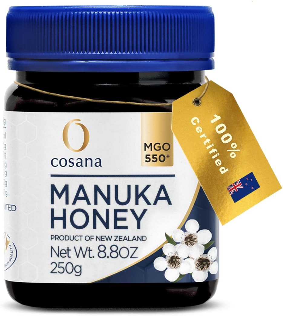 Cosana Manuka Honey 550 MGO + 250g – 100% Pure - Bottled, sealed, and certified in New Zealand