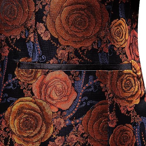 Barry. Wang Men's Sport Coats & Blazers Flower Suit Jacket 1 Button Paisley Tuxedo Mardi Gras Carnival Parade Gift