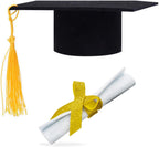 2 Pieces Graduation Cap Cake Topper With Diploma Class of 2026 Graduation Cake Decoration Kit Party Supplies (Black)