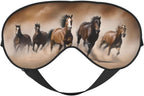 Soft Sleep Mask for Men Women, Double Side Print Horse in Desert Sleeping Masks with Adjustable Strap Elegant Animals Eye Covers Blackout Blindfold for Travel Home Office