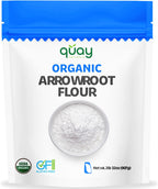 Quay Naturals Organic Arrowroot Flour 2 lb - Non-GMO, Vegan, Gluten Free Flour - Paleo-Friendly Bread Flour Alternative - Perfect Starch Substitute - Organic Arrowroot Powder