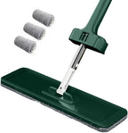 VINGAA Flat Mop with Self Wringer,Microfiber Mop,Hardwood Floor Mop,Flat Squeeze Mop with 3 Washable Mop Pads,Mops for Floor Cleaning,Mop,Flat Mop for Hardwood Laminate Tile Floor Cleaning, 125x36cm