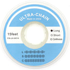 15Feet Dental Orthodontic Elastic Rubber Power Chains Braces Bands Long/Closed/Short (Long, White)